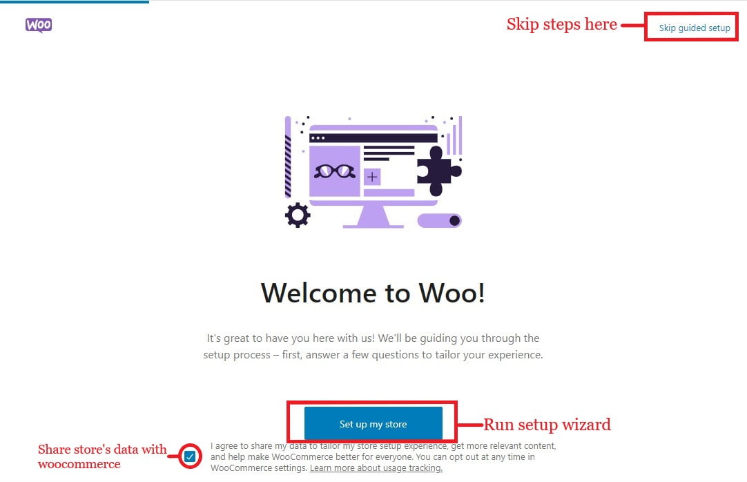 Welcome screen in woocommerce welcome screen of woocommerce after installation