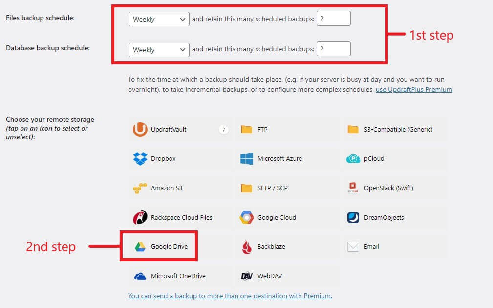how to backup wordpress site with plugin (backup timeline) Selecting timeframes for backups in backup plugin
