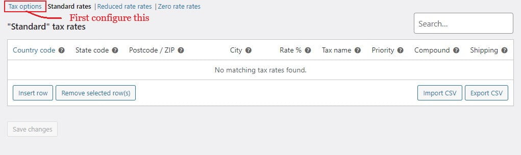 setting sales tax rules configuring tax options in woocommerce
