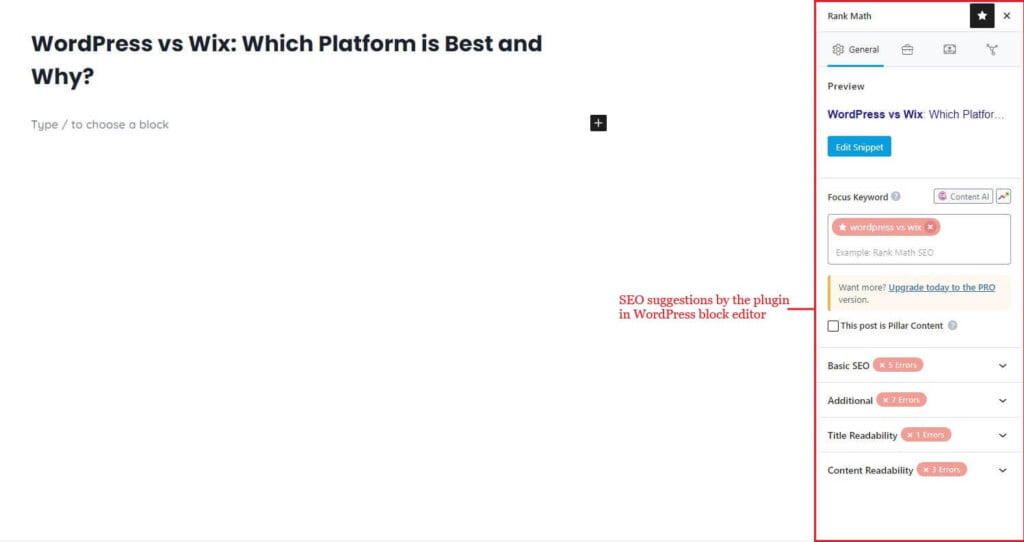 SEO suggestions in wordpress SEO suggestions in wordpress post editor