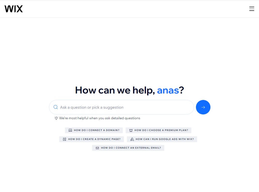 Wix support Support channel of wix.com