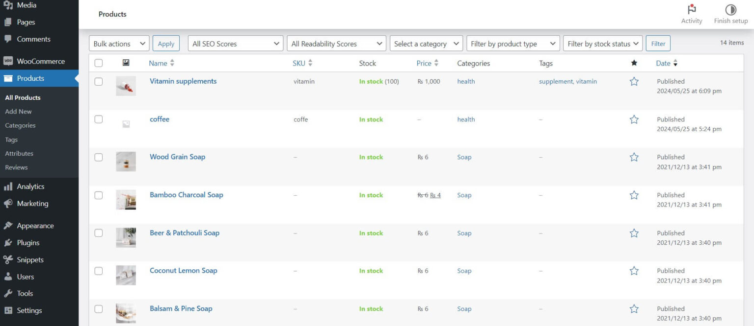 products in woocommerce list of products in woocommerce