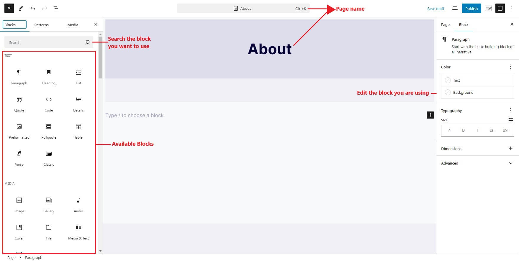 wordpress page editor wordpress page or block editor