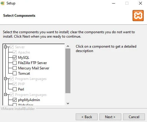 Setup of XAMPP XAMPP run process