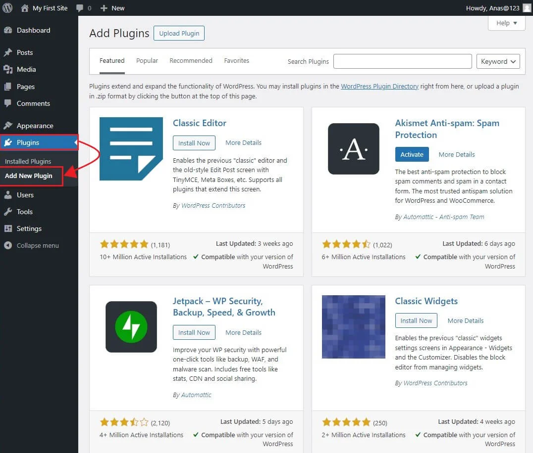 WordPress plugin directory WordPress plugin repository on a site created on localhost