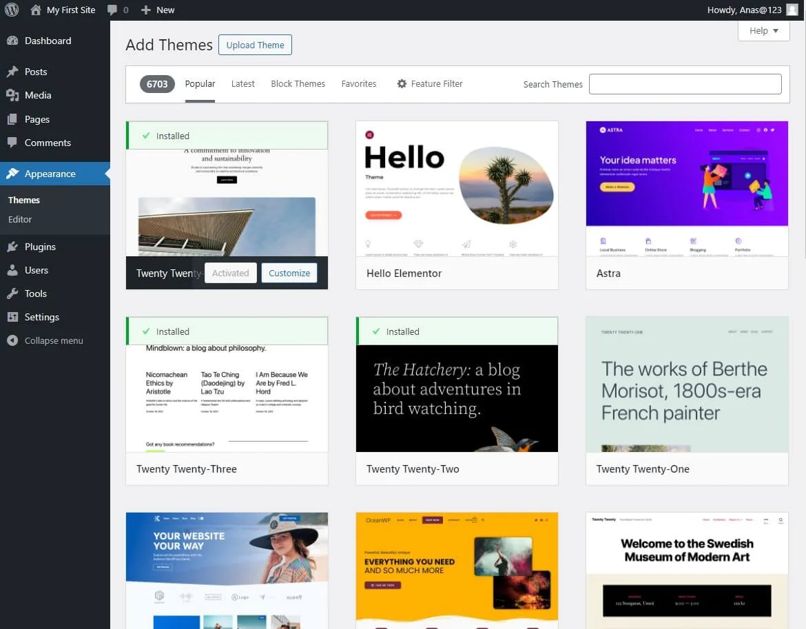 WordPress theme repository wordpress theme repository from wordpress dashboard