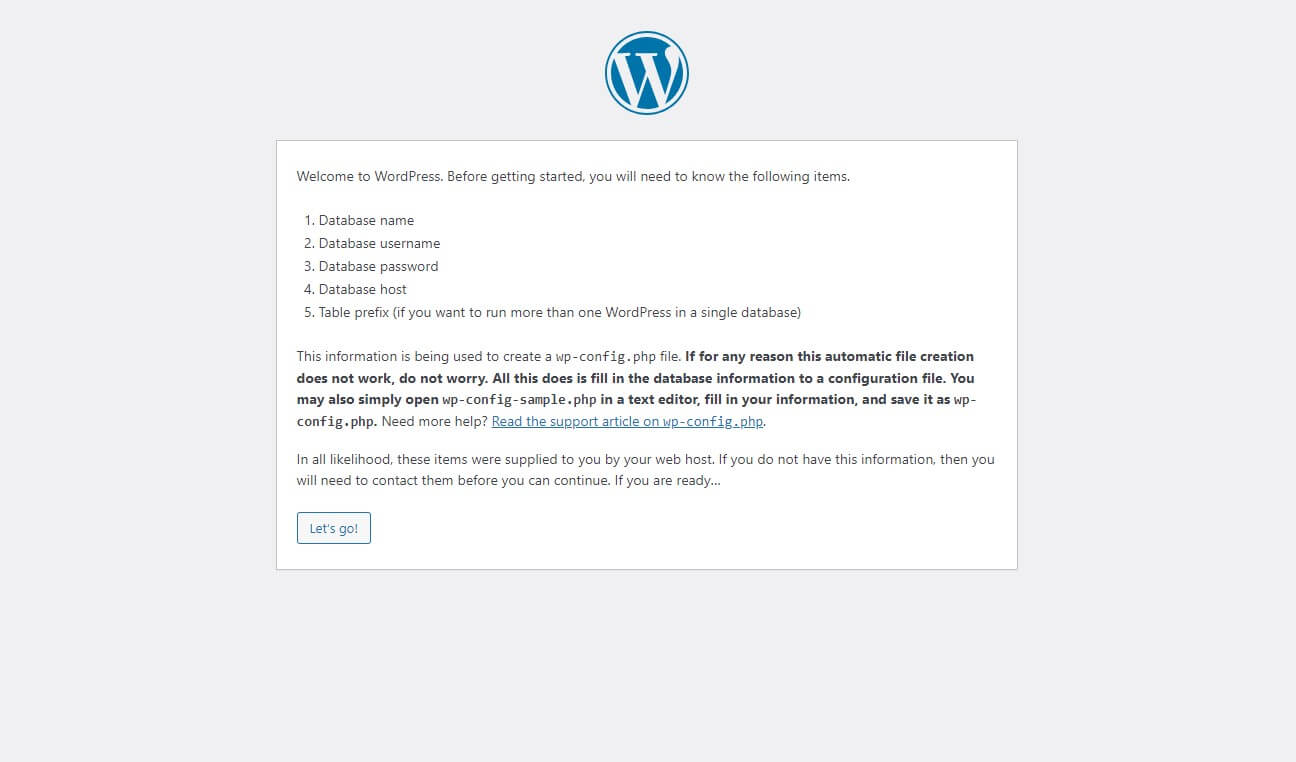 starting WordPress installation on localhost starting process of installing wordpress on localhost