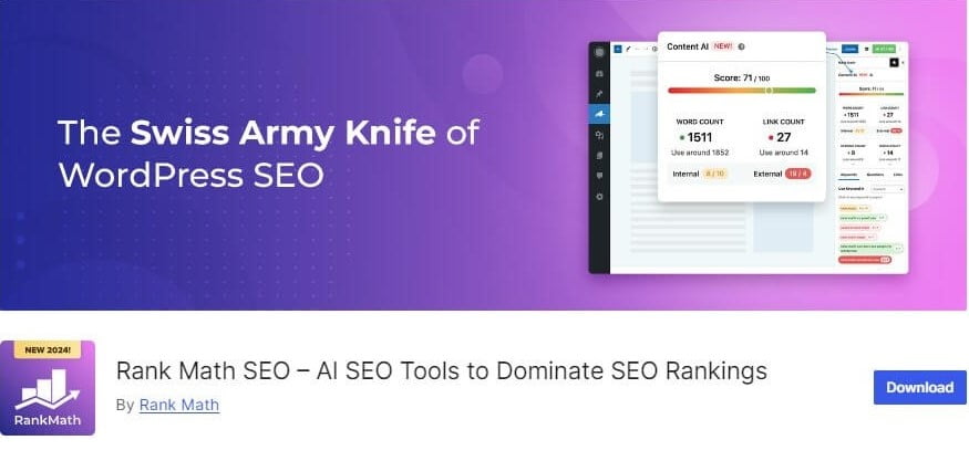Rank Math SEO 2nd essential wordpress plugin - Rank Math SEO