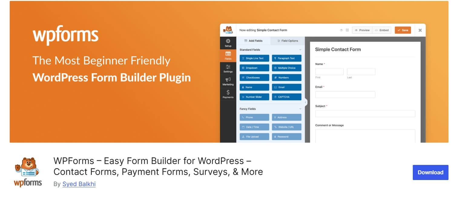 WPForms 6th essential wordpress plugin: WPForms
