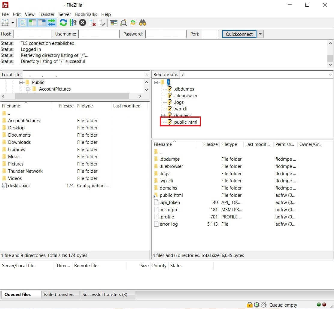 disable wp auto updates using ftp public_html folder in filezilla