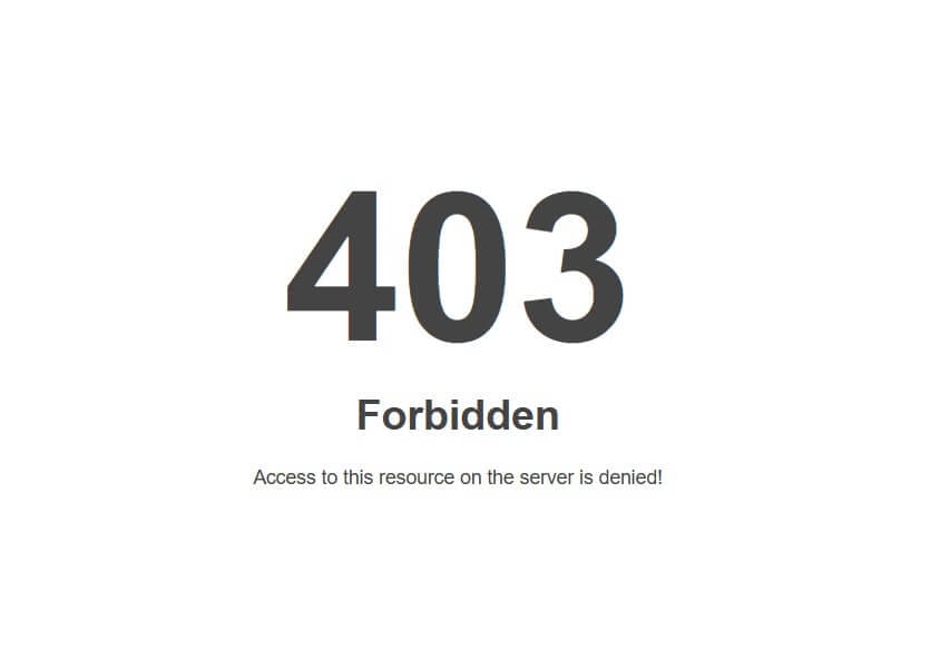 403 forbidden msg forbidden message after blocking IP address