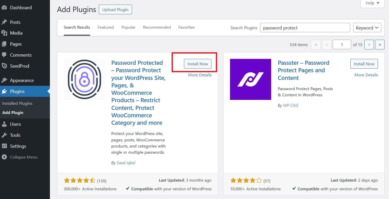 installing password protected plugin installing password protected plugin by wp dashoard