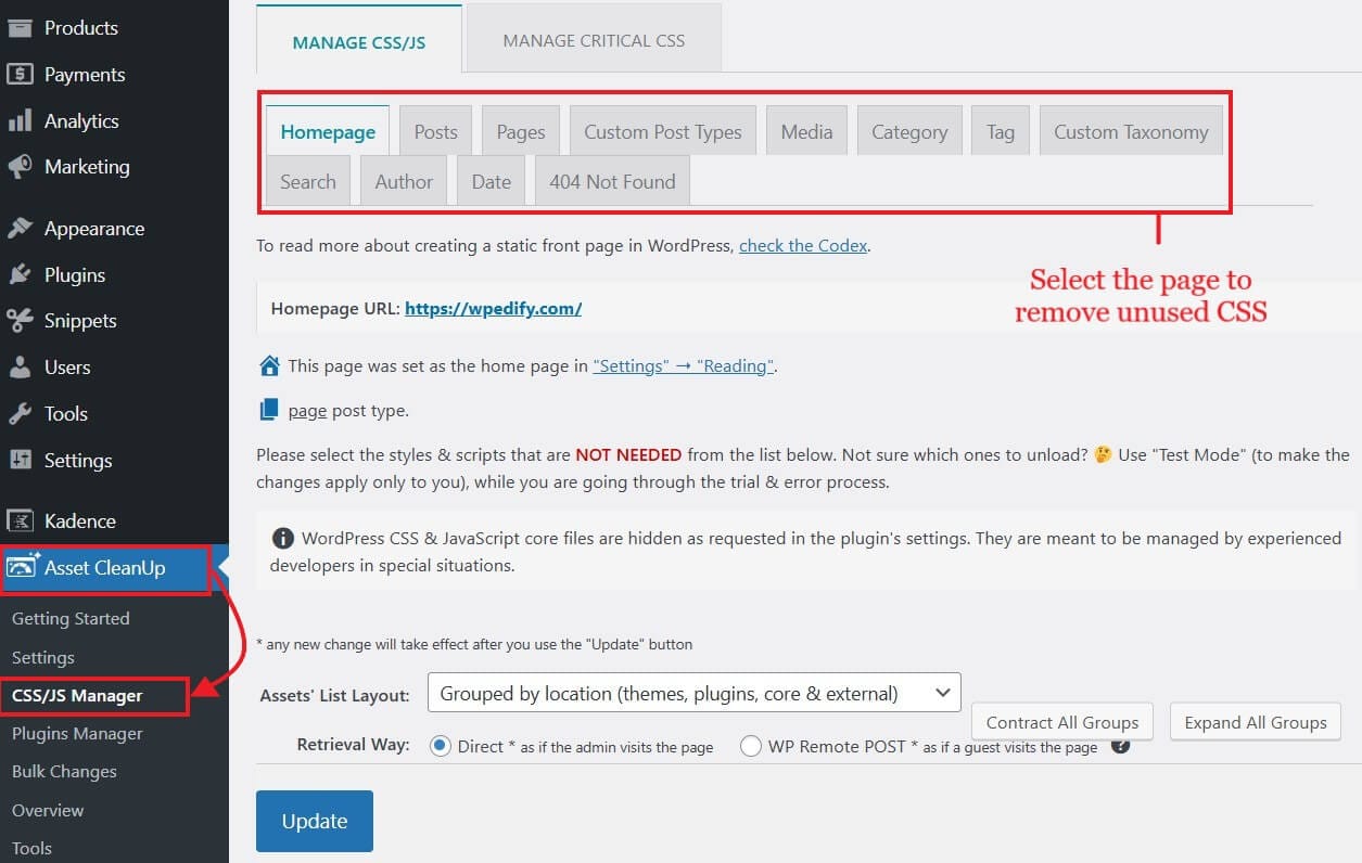 asset cleanup css js manager asset clean up css jss manager to remove unused css