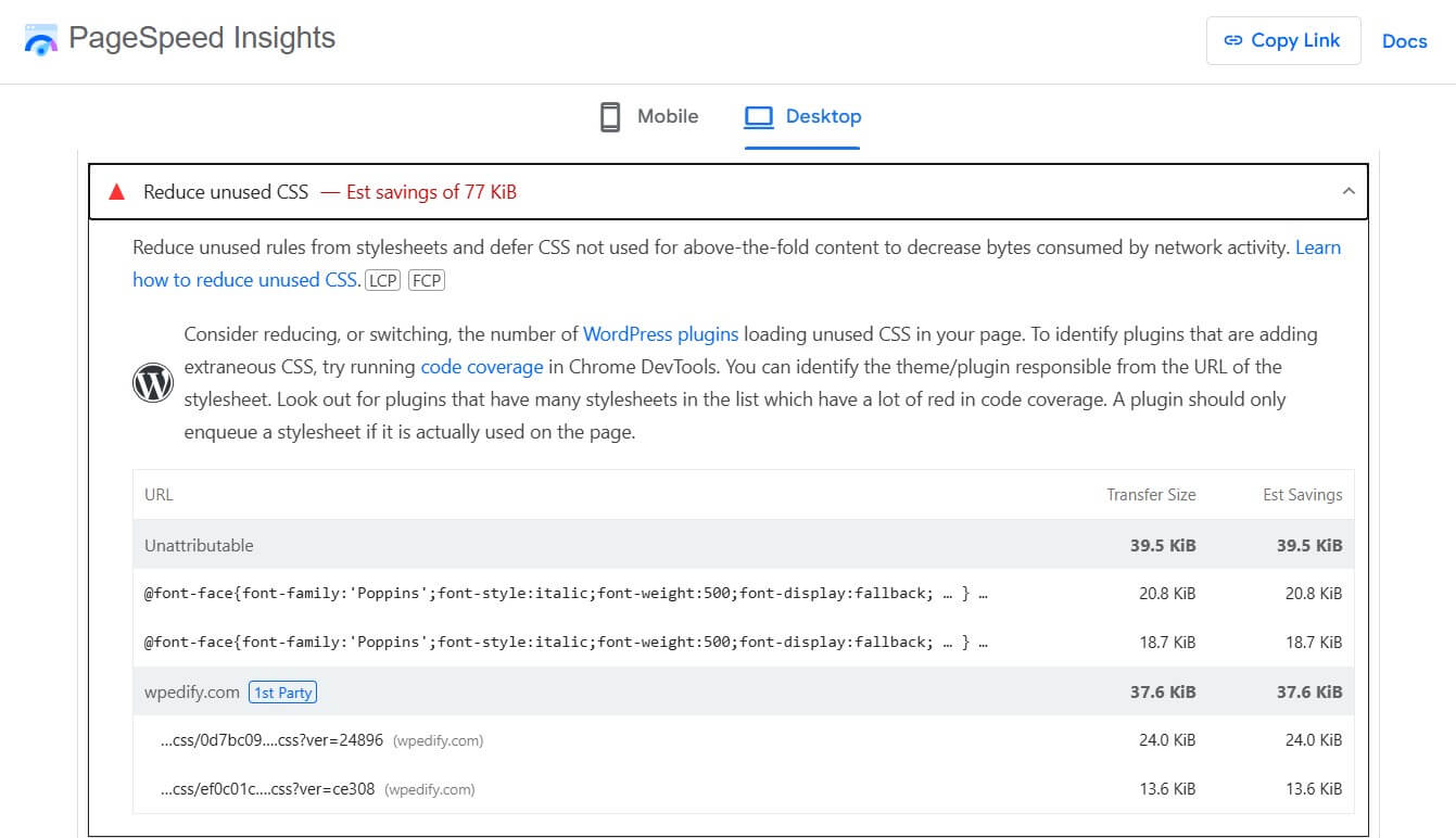 using pagespeed insights to identify unused css analyzing unused css using pagespeed insights